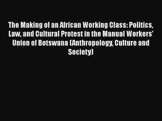 Read Book The Making of an African Working Class: Politics Law and Cultural Protest in the