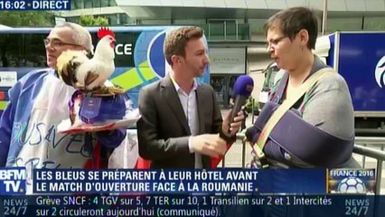 La supportrice de l'Equipe de France qui a du mal à s'exprimer sur BFMTV