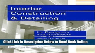 Download Interior Construction and Detailing for Designers and Architects  PDF Online