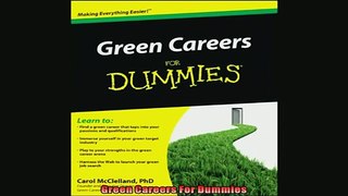 For you  Green Careers For Dummies