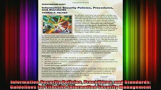 DOWNLOAD FREE Ebooks  Information Security Policies Procedures and Standards Guidelines for Effective Full Free
