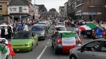 Folle ambiance après la victoire de l'Italie dans le Borinage