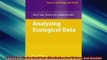 EBOOK ONLINE  Analysing Ecological Data Statistics for Biology and Health  FREE BOOOK ONLINE