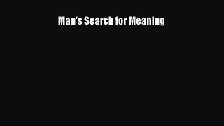 Read Man's Search for Meaning PDF Free