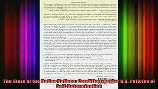 Free Full PDF Downlaod  The State of the Native Nations Conditions under US Policies of SelfDetermination Full EBook