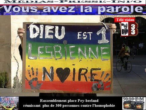 Télévision-Bordeaux-33 France-Média- rassemblement Bordeaux contre l'homophobie