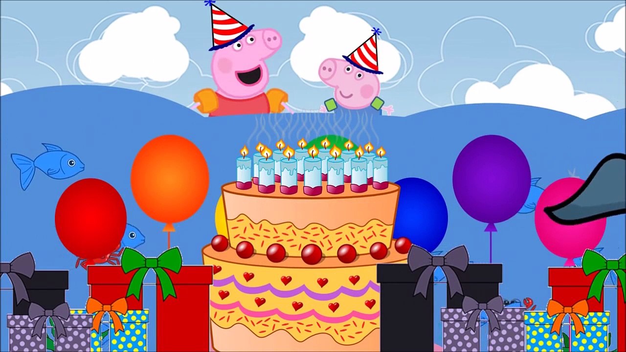 História Infantil de Tubarão Shark Peppa Pig Fundo do Mar o Aniversário do Tubarão   Peppa and Shark