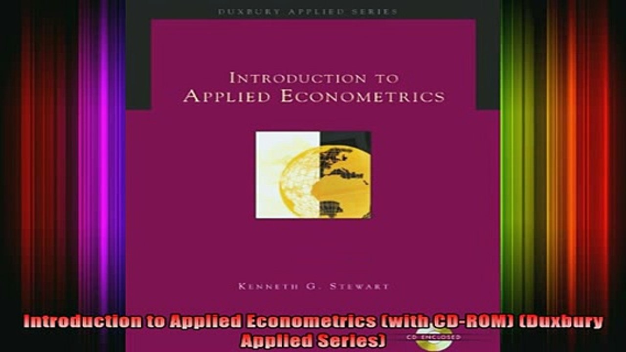 READ book  Introduction to Applied Econometrics with CDROM Duxbury Applied Series Full EBook