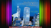 READ FREE FULL EBOOK DOWNLOAD  Mathematics of Interest Rates and Finance Full Ebook Online Free