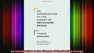READ book  An Introduction to the Theory of Mechanism Design Full EBook