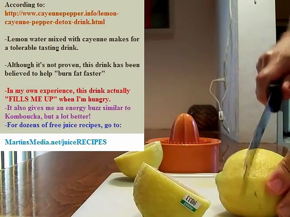 Weight Loss Detox Drink  Lemon Water and Cayenne fat burning reduce hunger energy juice