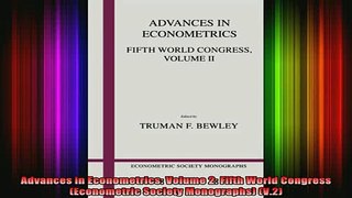 READ book  Advances in Econometrics Volume 2 Fifth World Congress Econometric Society Monographs Full Free