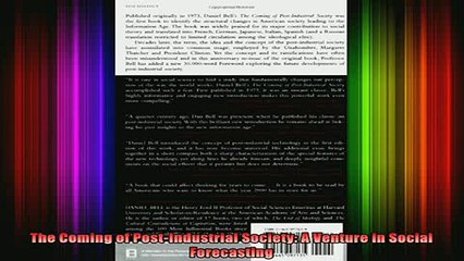 READ book  The Coming of PostIndustrial Society A Venture in Social Forecasting Full Free