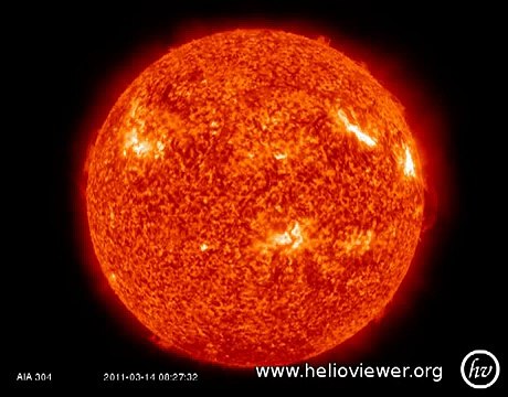 SDO AIA 304 (2011-03-14 08:27:22Z UTC)can somebody explain this?