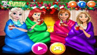 Disney Princess Playing Snowballs - Play Snowballs With Ariel , Elsa, Anna And Rapunzel