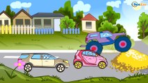 Akıllı arabalar - Monster Truck, Ambulans ve Kamyon çekici. Arabalar çizgi filmleri. Türkçe İzle