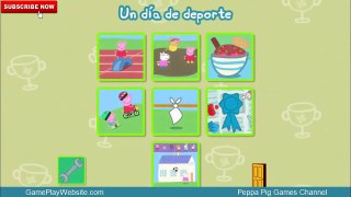 Peppa Pig en Español Juego de Un Dia de Deporte Carrera de Obstaculos