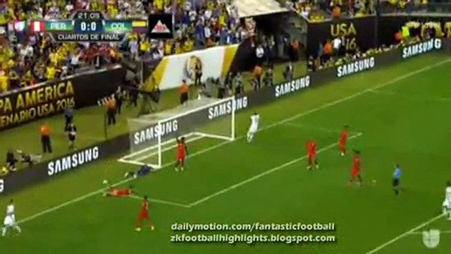 James Rodríguez Amazing Shot Hits the Post HD - Peru vs Colombia 17.06.2016 HD