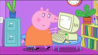 Mama Pig is at the computer