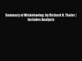 [PDF] Summary of Misbehaving: by Richard H. Thaler | Includes Analysis Download Online