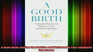 READ book  A Good Birth Finding the Positive and Profound in Your Childbirth Experience Full EBook