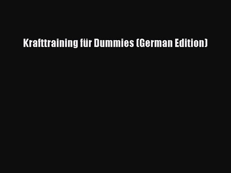 Download Krafttraining fÃ¼r Dummies (German Edition) Ebook Free