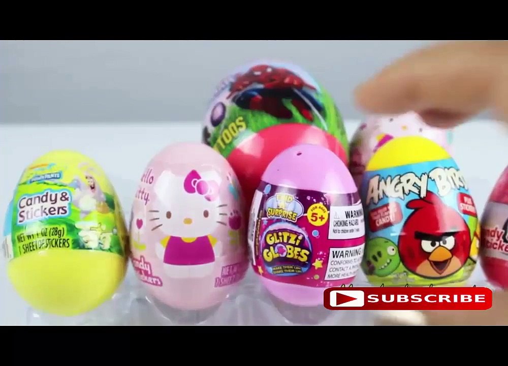 8 eggs Surprise Angry Birds, Hello Kitty, Spider Man