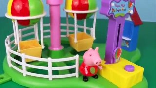 PEPPA PIG Family Park Balloon Ride TOY Playground With Zoe Zebra George Candy Cat DisneyCarToys