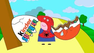 Peppa Pig   Spider Pig Family   Kinder Surprise Eggs With Vanilla Ice Cream #Animation For Kids