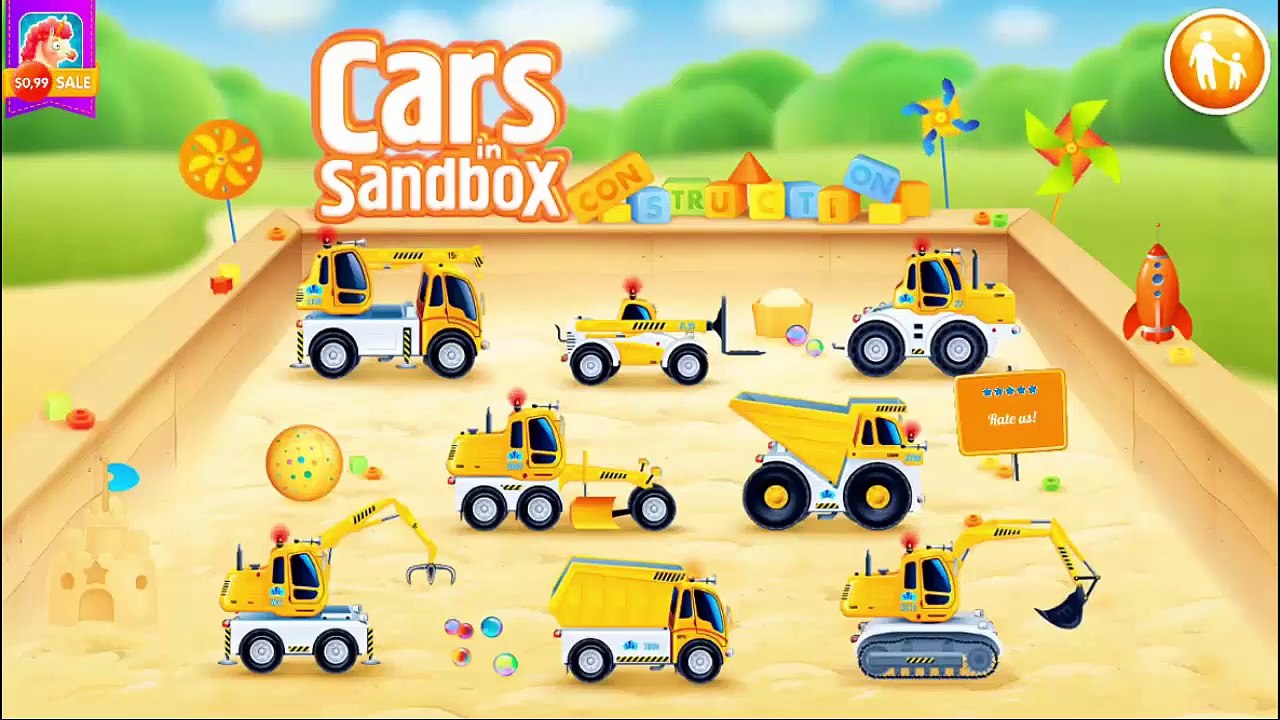 Game Cars in Sandbox Construction - Tractor -  Video For Kids