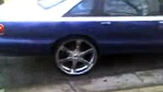 24's on a Lt1 350 Caprice Burning Fire on the street