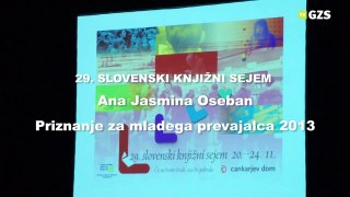 Ana Jasmina Oseban, nagrada za najboljšega mladega prevajalca na 29. SKS