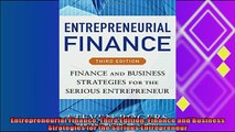 complete  Entrepreneurial Finance Third Edition Finance and Business Strategies for the Serious