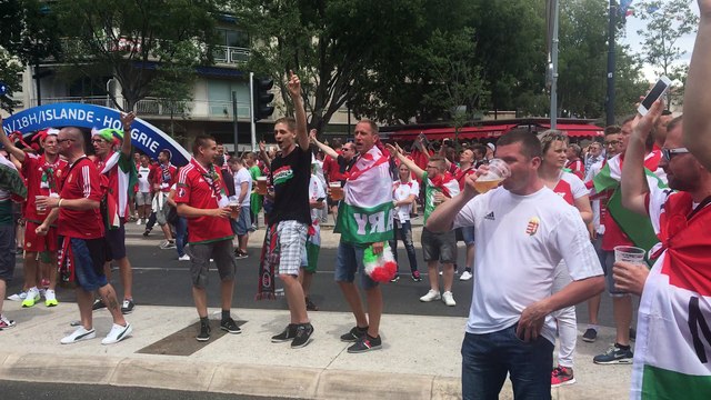 Euro : le rond-point du Prado envahi par les Hongrois