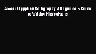 Read Ancient Egyptian Calligraphy: A Beginner`s Guide to Writing Hieroglyphs Ebook Free