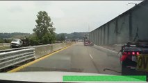 FAIL!! Semi Truck Carrying Huge Steel Beam Tips Over!