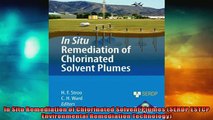 READ book  In Situ Remediation of Chlorinated Solvent Plumes SERDP ESTCP Environmental Remediation  FREE BOOOK ONLINE