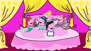 Peppa Pig English Disney Princess | Five Little Monkeys Jumping on The Bed Nursery Rhymes