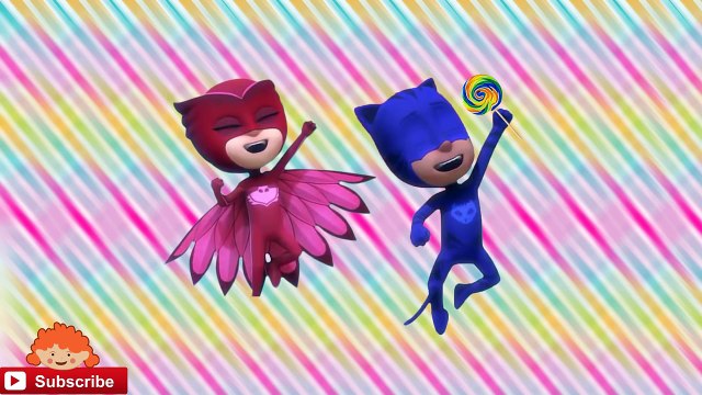 Pj masks gekko cry romeo took his lollipop, owlette and catboy save him funny story Finger family