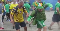 Irish Fan Shows Great Technique Against Swedish Fans