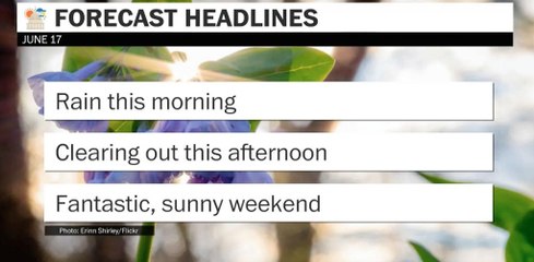 Rain this morning gives way to a sunny weekend