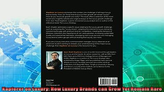 book online   Kapferer on Luxury How Luxury Brands can Grow Yet Remain Rare