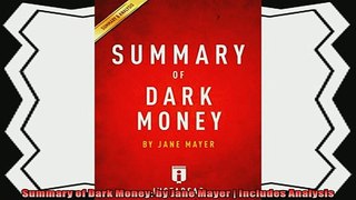there is  Summary of Dark Money by Jane Mayer  Includes Analysis