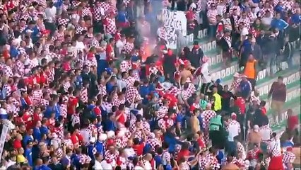 Flares and troubles during Croatia - Czech Republic 17.06.2016