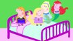 Cinco poco Peppa Pig princesa saltando en la cama Canciones Infantiles En Espanol