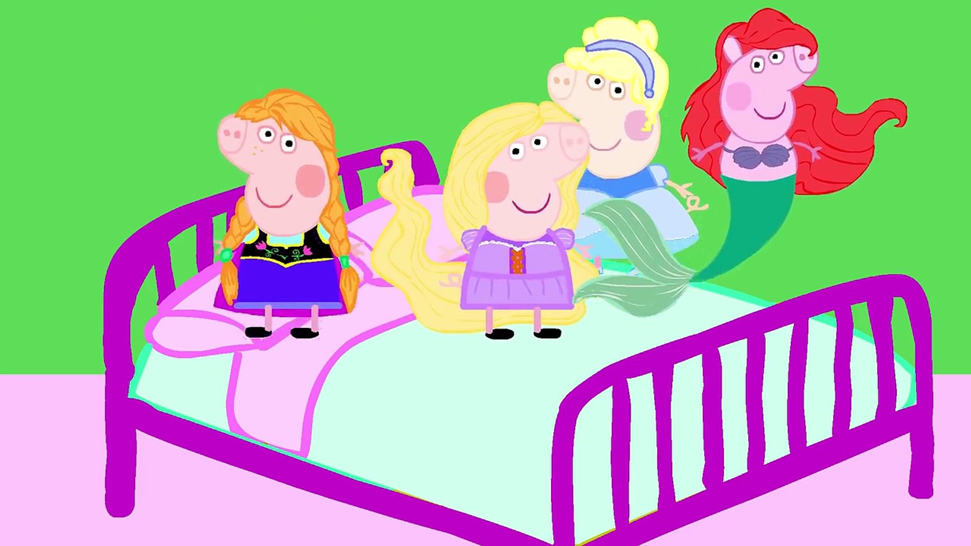 Cinco poco Peppa Pig princesa saltando en la cama Canciones Infantiles En  Espanol - video Dailymotion
