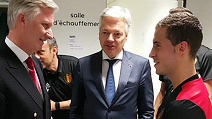 Belgium Vs Republic of Ireland (3-0) Le roi Philippe est venu féliciter les Diables dans les vestiaires