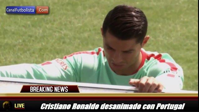 Cristiano Ronaldo desanimado en el entrenamiento de Portugal • Eurocopa 2016