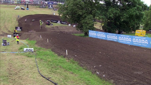 Romain Febvre Crash during Qualifying Race - Fullback MXGP of Great Britain 2016