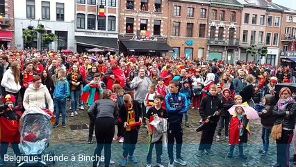Binche : superbe ambiance à l'écran géant lors de Belgique - Irlande
